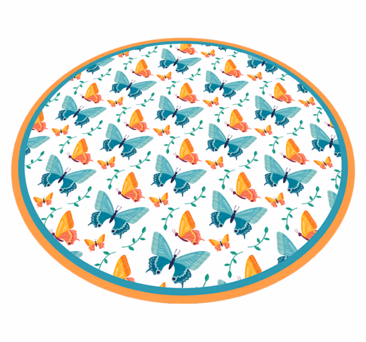Vlinder cirkelvormig ontwerp vinyl tapijt baby - TenStickers
