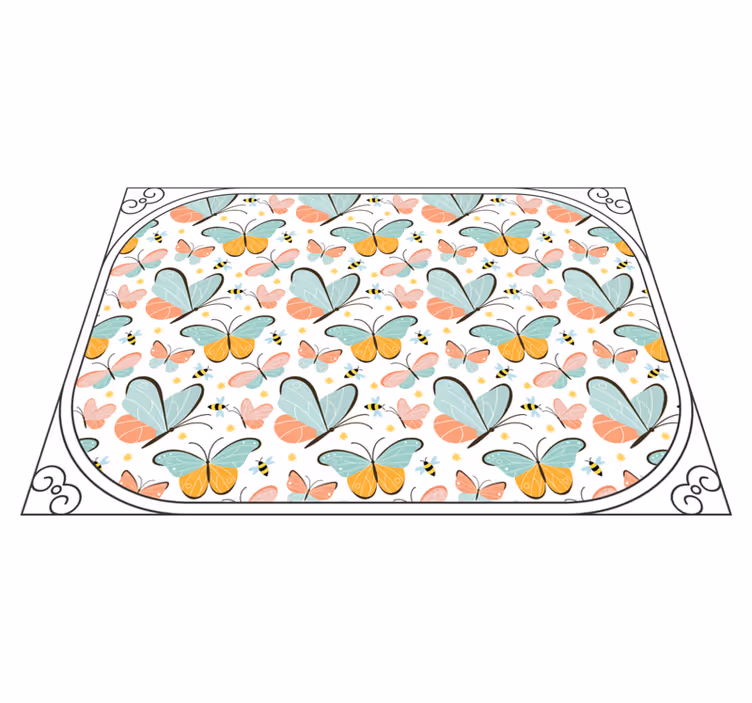 Vlinder speeltuin vinyl tapijt kind - TenStickers