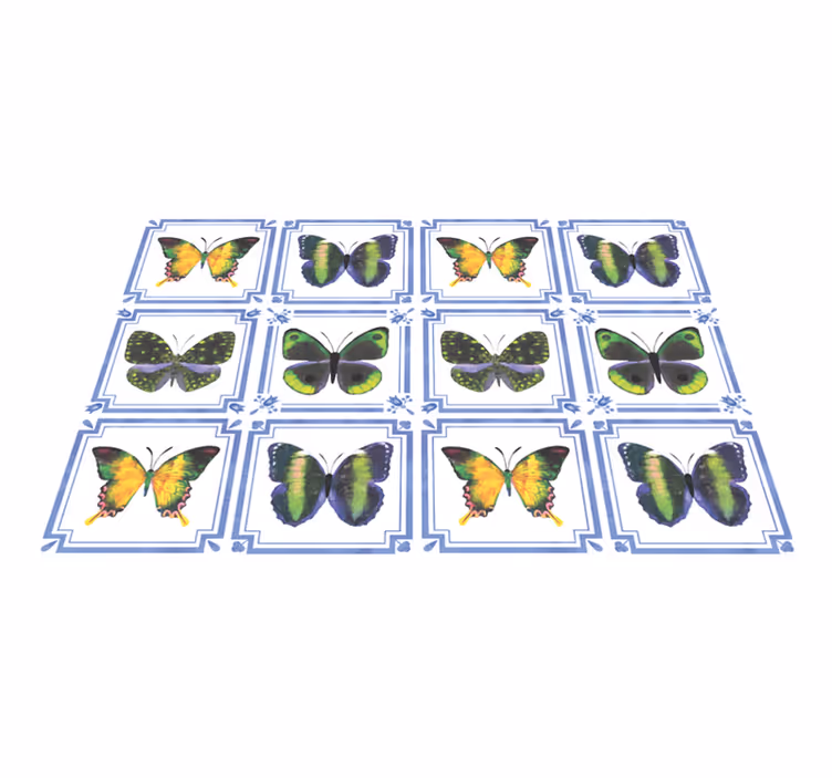 Vlinder patroon dieren vinyl tapijt - TenStickers