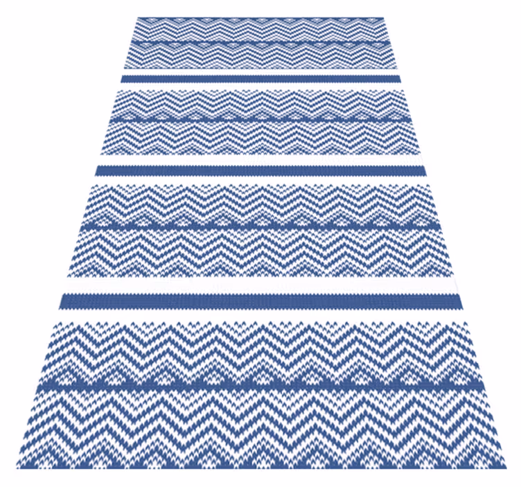Chevron strepenpatroon vinyl tapijt met strepen - TenStickers