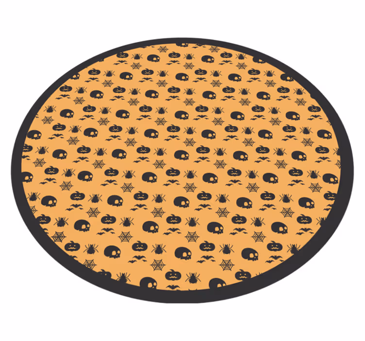 Griezelig cirkelpatroon vinyl tapijt Halloween - TenStickers