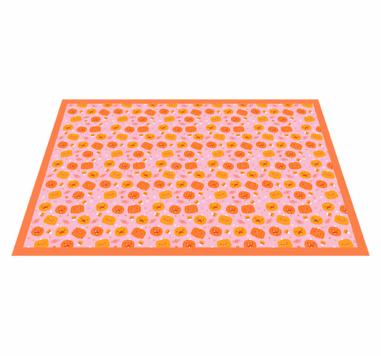 Pompoenmotief verspreid vinyl tapijt Halloween - TenStickers