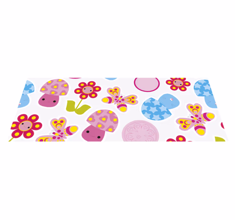 Kleurrijke kinderkamervormen vinyl tapijt kind - TenStickers