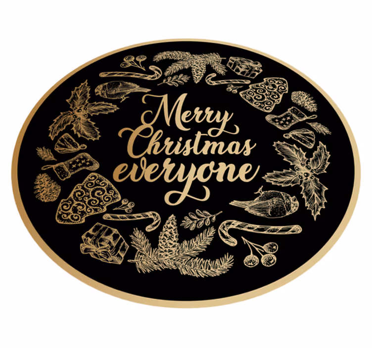Feestelijke vakantiegroet vinyl tapijt kerstmis - TenStickers