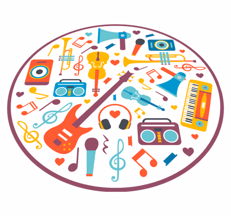 Muzikale instrumenten vinyl tapijt  - TenStickers
