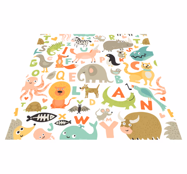 Vinyl tapijt alfabet dieren van het alfabet - TenStickers