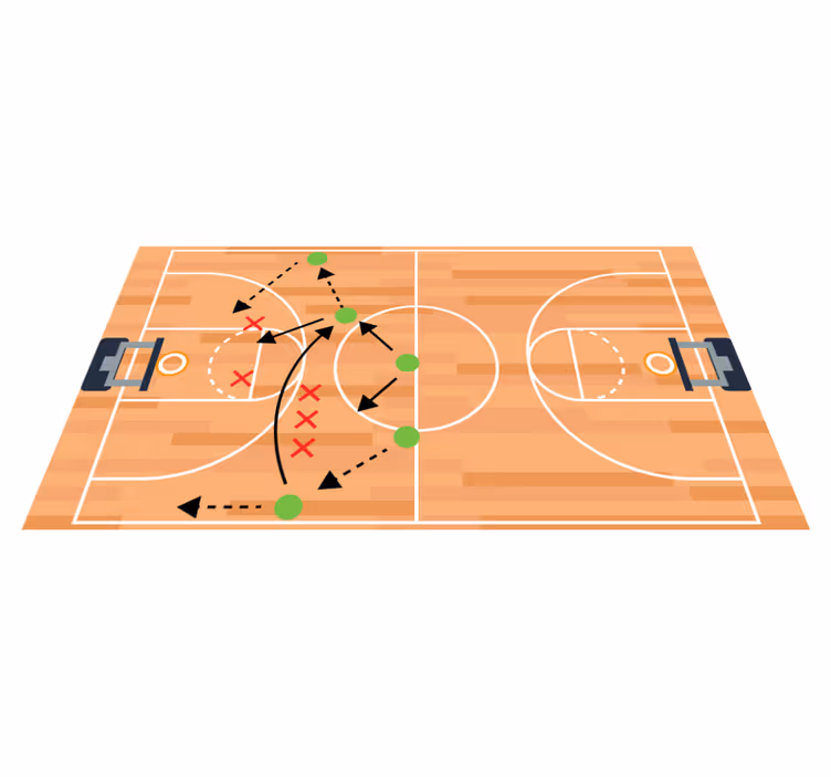Basketbalveld vinyl tapijt snelweg - TenStickers