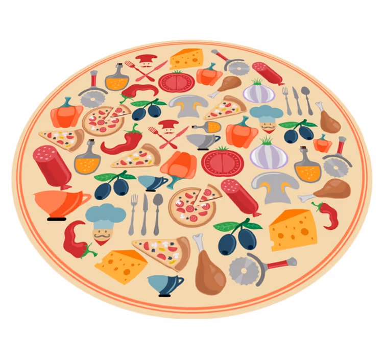 Culinaire motieven vinyl vloerkleed keuken - TenStickers