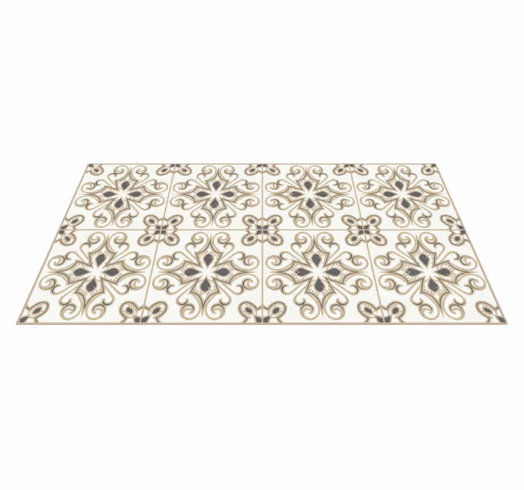 Marokkaanse bloemen modern vinyl tapijt - TenStickers