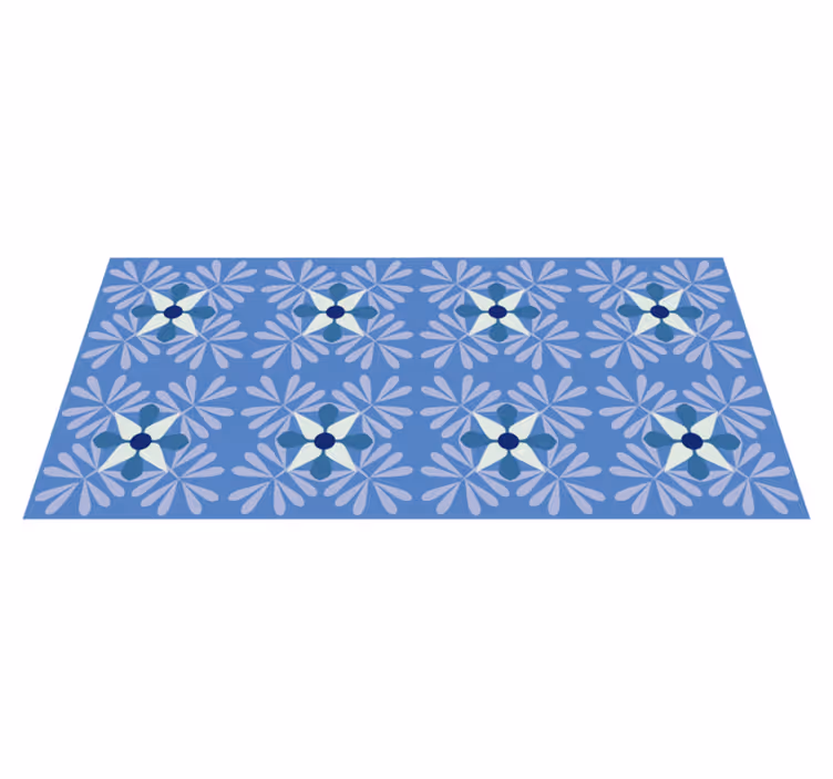 Bloemig symmetriepatroon vinyl tapijt bloemen en planten - TenStickers