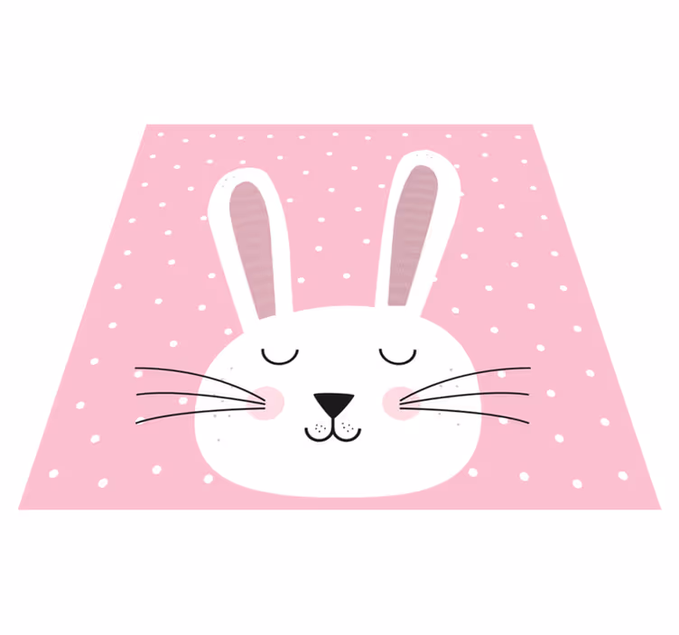Konijn met stippen vinyl tapijt baby - TenStickers