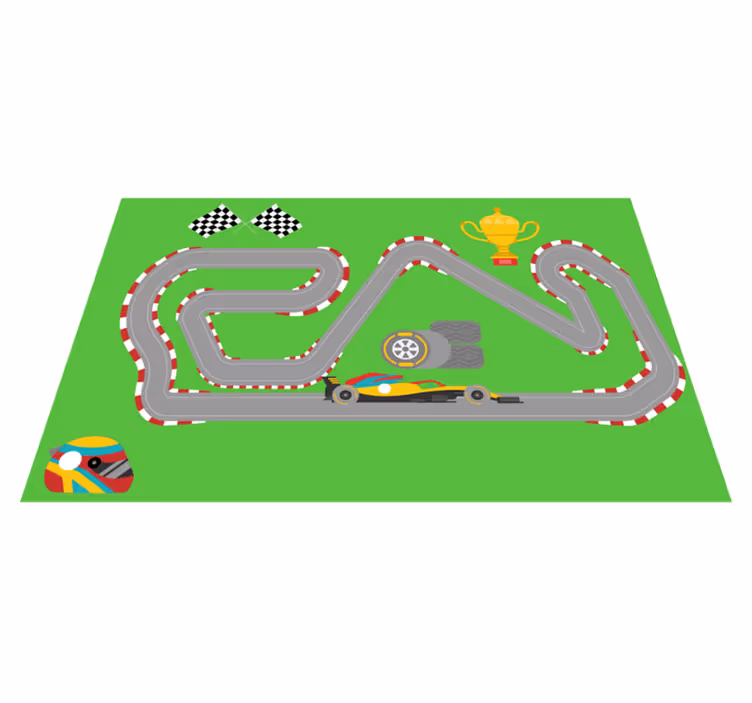 Racecircuit vinyl tapijt snelweg - TenStickers