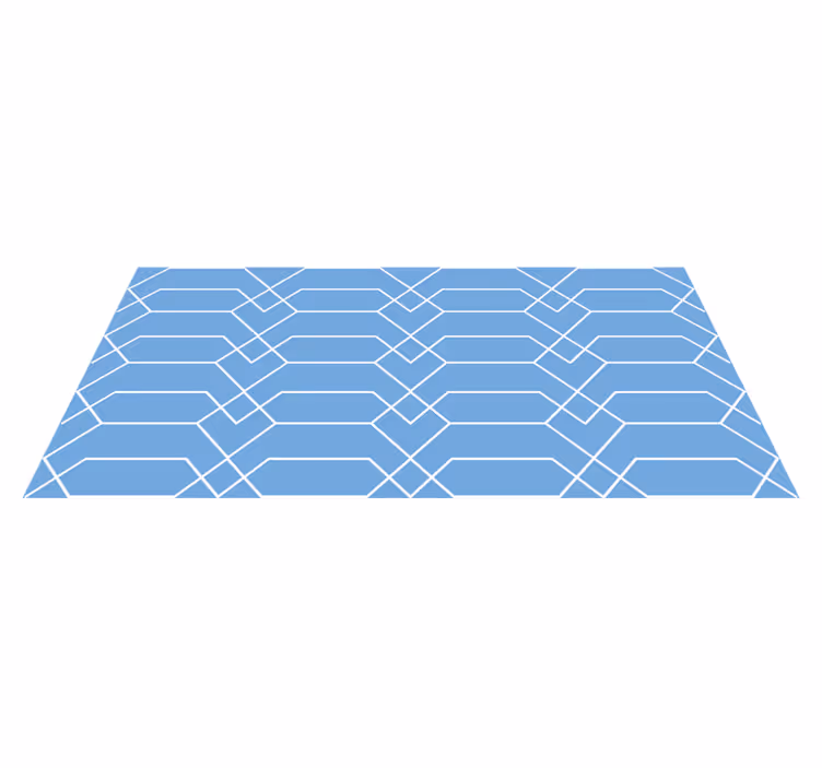 Geometrische blauwe lijnen vinyl tapijt geometrisch - TenStickers