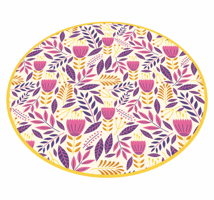 Bloemensymmetrie ontwerp vinyl tapijt bloemen en planten - TenStickers