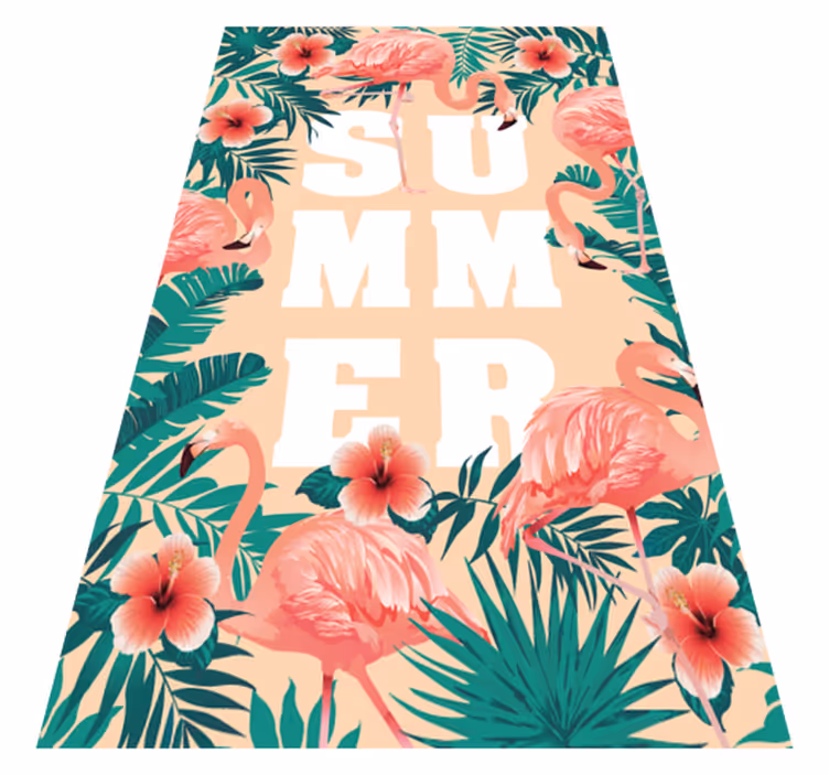 Zomer flamingo thema vinyl tapijt evenement - TenStickers
