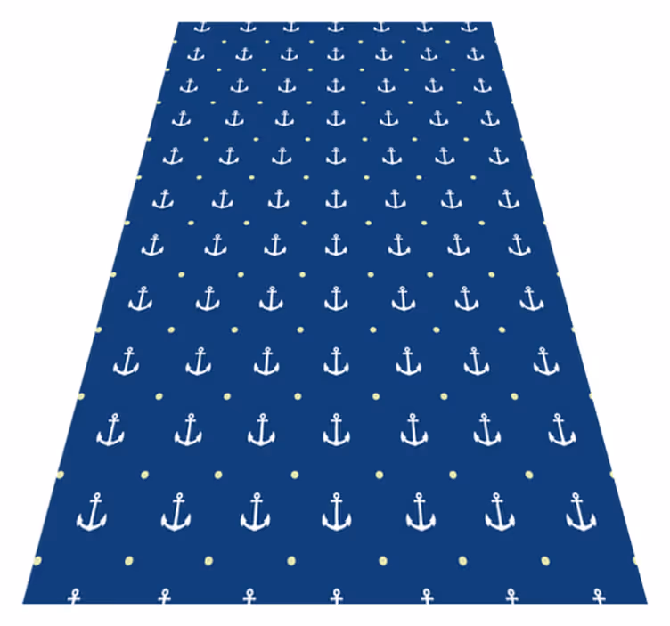 Nautische ankers vinyl tapijt blauw - TenStickers