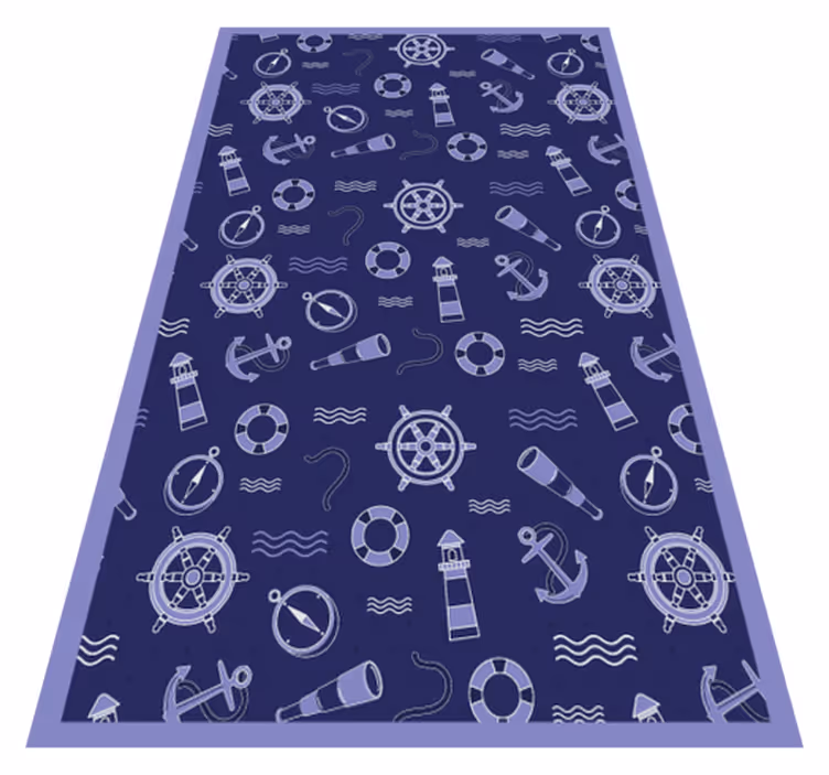 Marine motief vinyl tapijt woonkamer - TenStickers