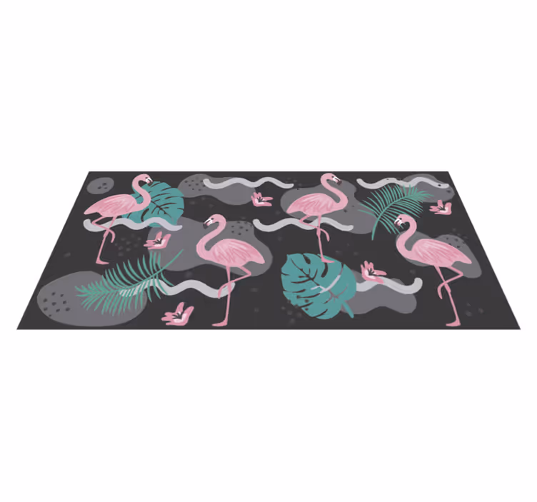 Tropisch flamingopatroon dieren vinyl tapijt - TenStickers