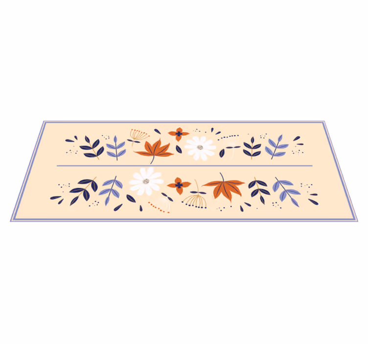 Botanisch motiefensemble vinyl tapijt bloemen en planten - TenStickers