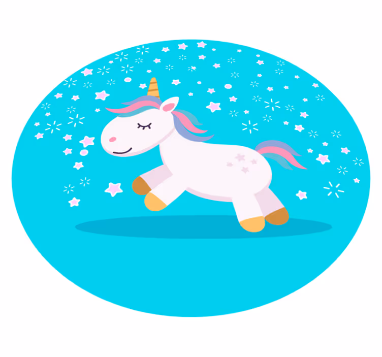 Eenhoorn illustratie vinyl tapijt kind - TenStickers