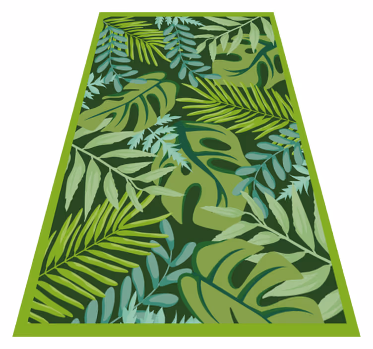 Tropisch gebladertedecor vinyl tapijt bloemen en planten - TenStickers