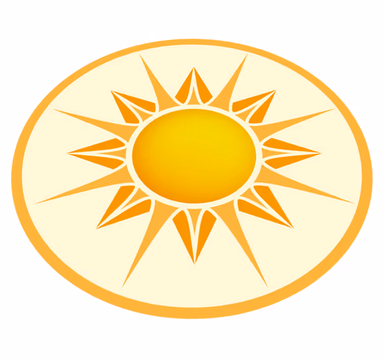 Vinyl tapijt Geel ronde zon - TenStickers