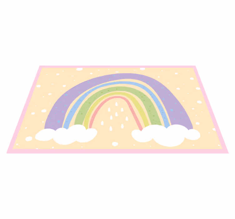 Pastel regenboog vinyl tapijt voor meer kinderen - TenStickers