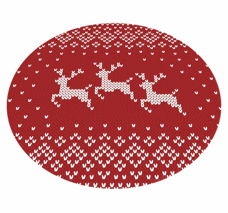 Rendiermotief vinyl tapijt kerstmis - TenStickers