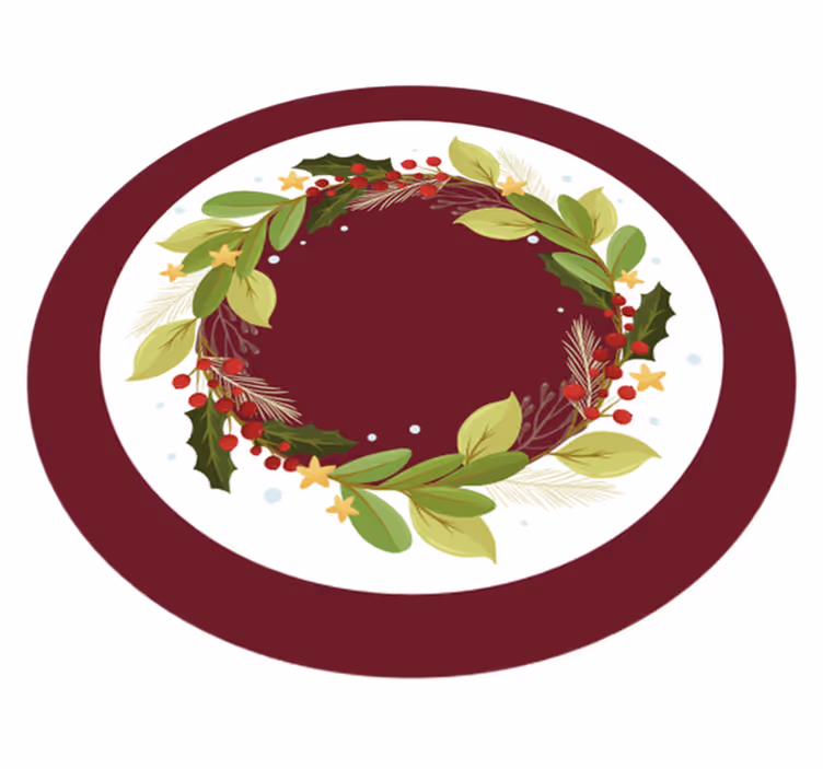 Feestelijke kranscirkel vinyl tapijt kerstmis - TenStickers
