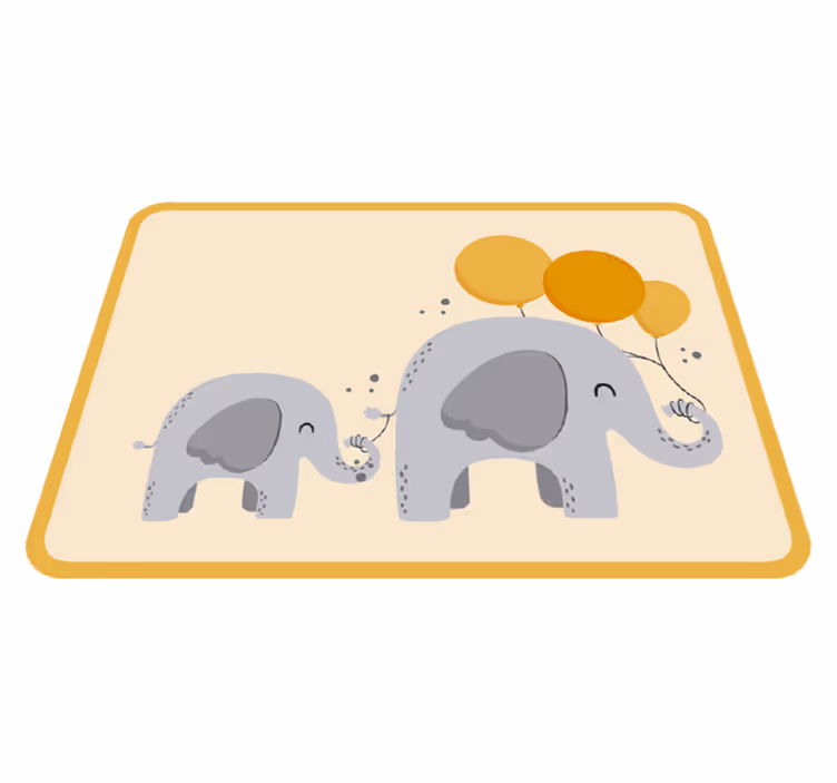 Metgezellen van olifanten vinyl tapijt baby - TenStickers