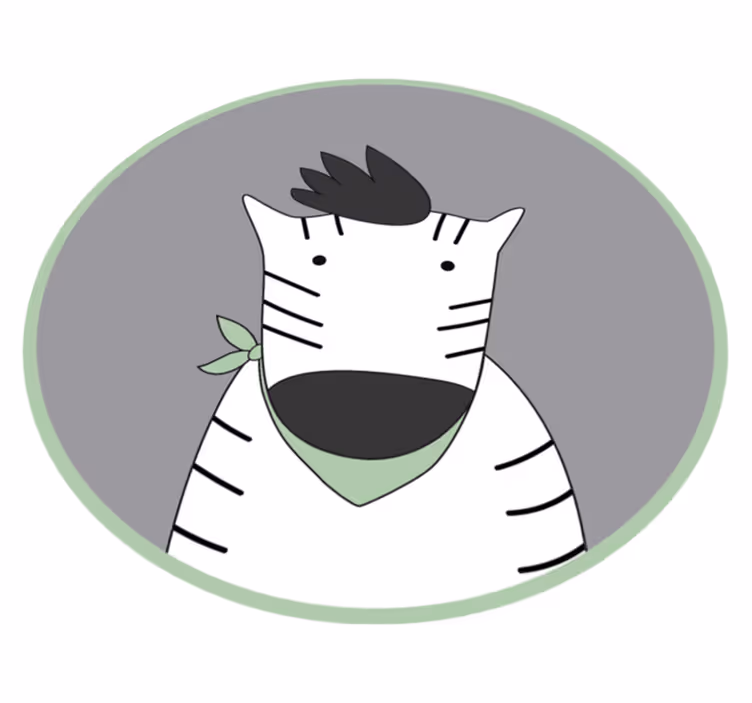 Vrolijke zebra vinyl tapijt kind - TenStickers