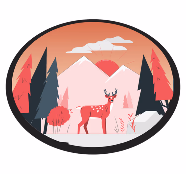 Serene wildernisscène vinyl tapijt natuur - TenStickers