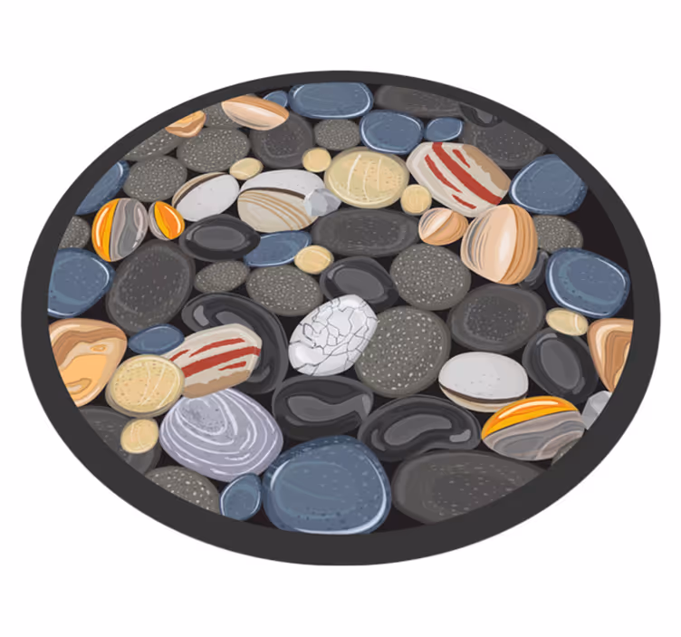 Kiezelmozaïek vinyl vloerkleed rond - TenStickers