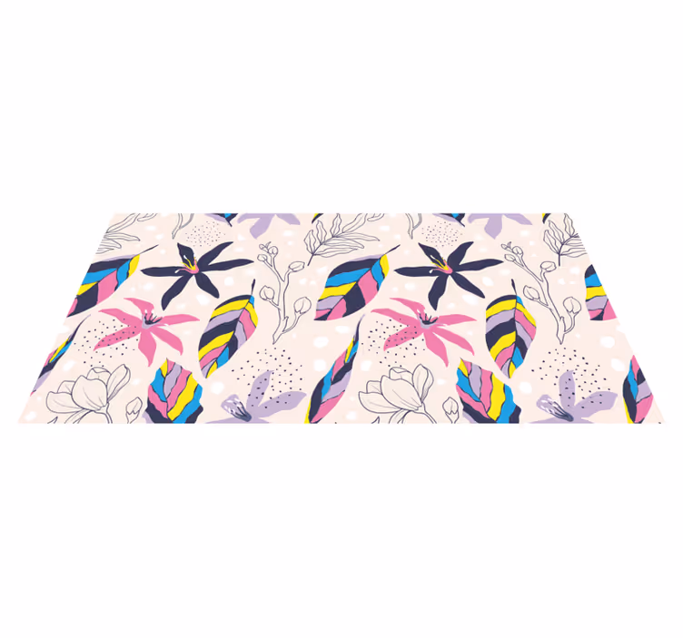 Bloemenfantasie vinyl tapijt bloemen en planten - TenStickers