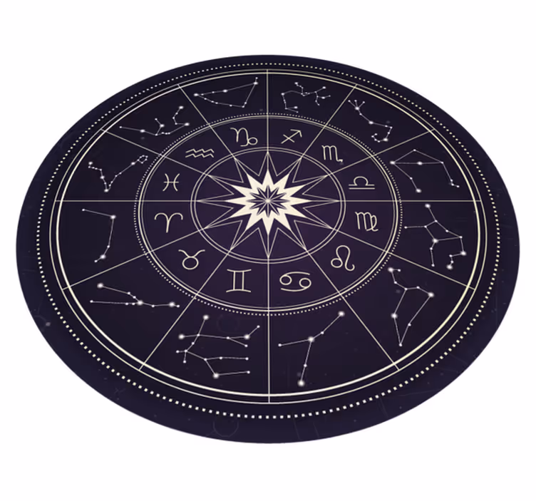 Astrologisch kompas vinyl vloerkleed rond - TenStickers