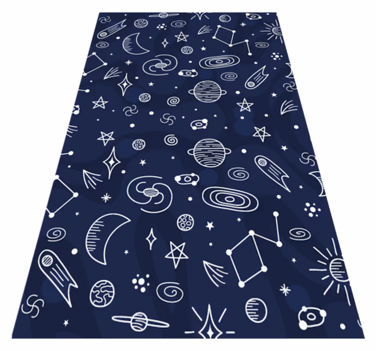 Kosmische themaruimte vinyl tapijt voor meer kinderen - TenStickers