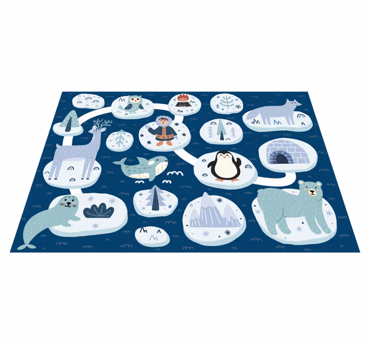 Arctisch avontuur vinyl tapijt kind - TenStickers