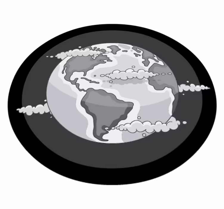Monochrome wereldbol vinyl tapijt wereldkaart - TenStickers