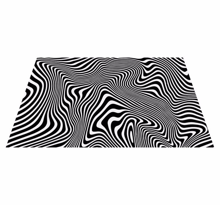 Golvende optische illusie vinyl tapijt met strepen - TenStickers