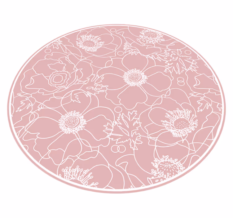 Bloemenomtrekmotief vinyl tapijt bloemen en planten - TenStickers