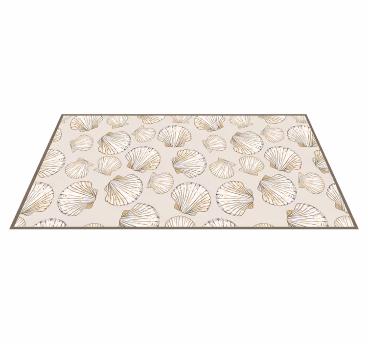Vergulde schelpen vinyl tapijt bloemen en planten - TenStickers