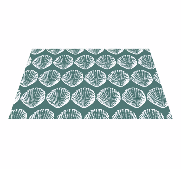 Schelp patroon vinyl tapijt bloemen en planten - TenStickers