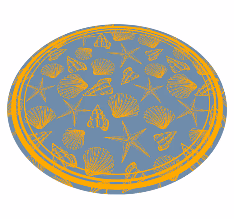 Cirkel met marinemotief dieren vinyl tapijt - TenStickers