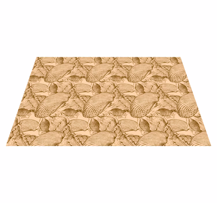 Geïllustreerd schelppatroon dieren vinyl tapijt - TenStickers