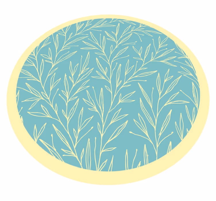 Botanisch rond motief vinyl tapijt bloemen en planten - TenStickers