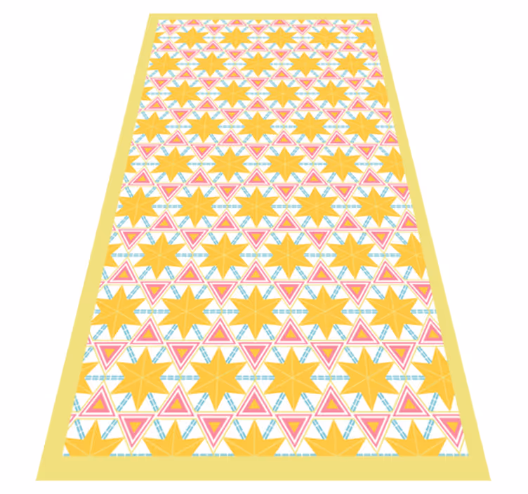 Geometrisch sterpatroon vinyl vloerkleed keuken - TenStickers