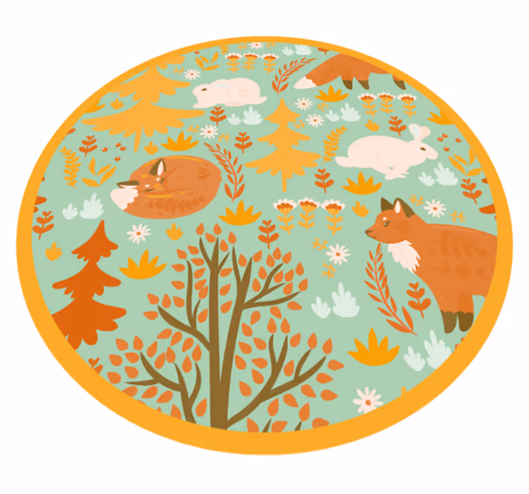 Bosvriendencirkel vinyl tapijt baby - TenStickers