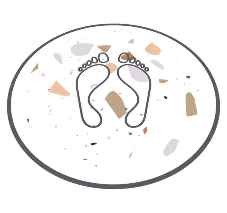 Abstracte voetafdruk vinyl tapijt badkamer - TenStickers