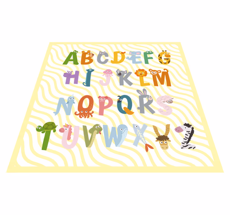 Alfabet dieren ontwerp vinyl tapijt  - TenStickers