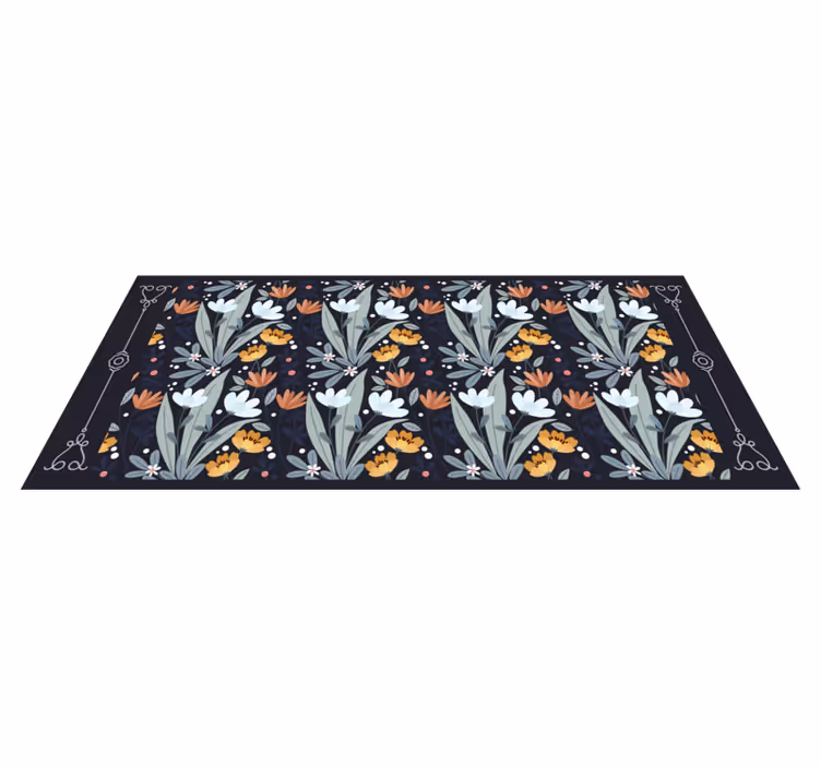 Bloemstukpatroon vinyl tapijt bloemen en planten - TenStickers